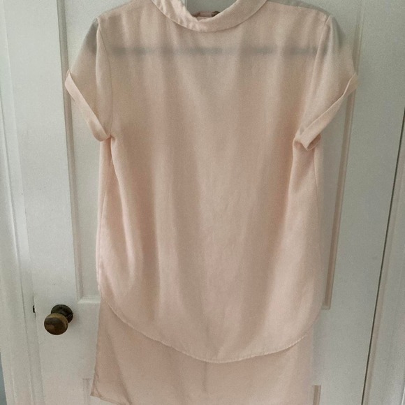 00s Forever 21 sheer peach shirtdress - Picture 2 of 3